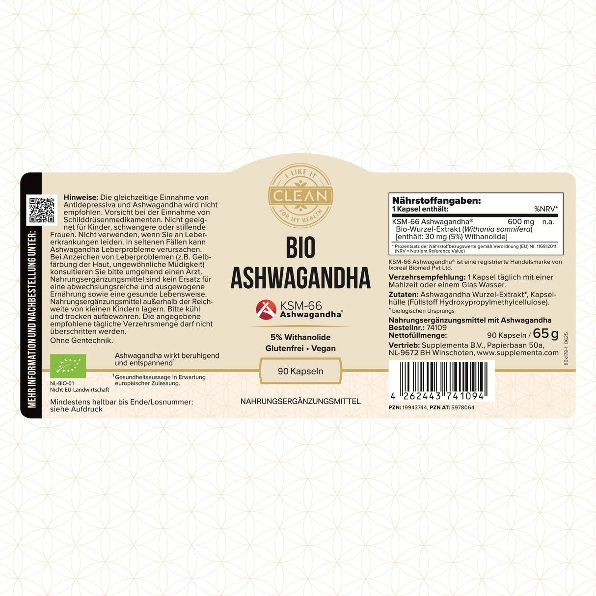 Bio-Ashwagandha Wurzel-Extrakt