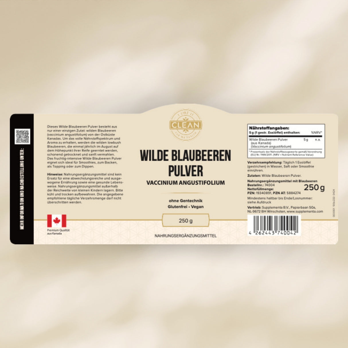 Wilde Blaubeere Pulver aus Kanada