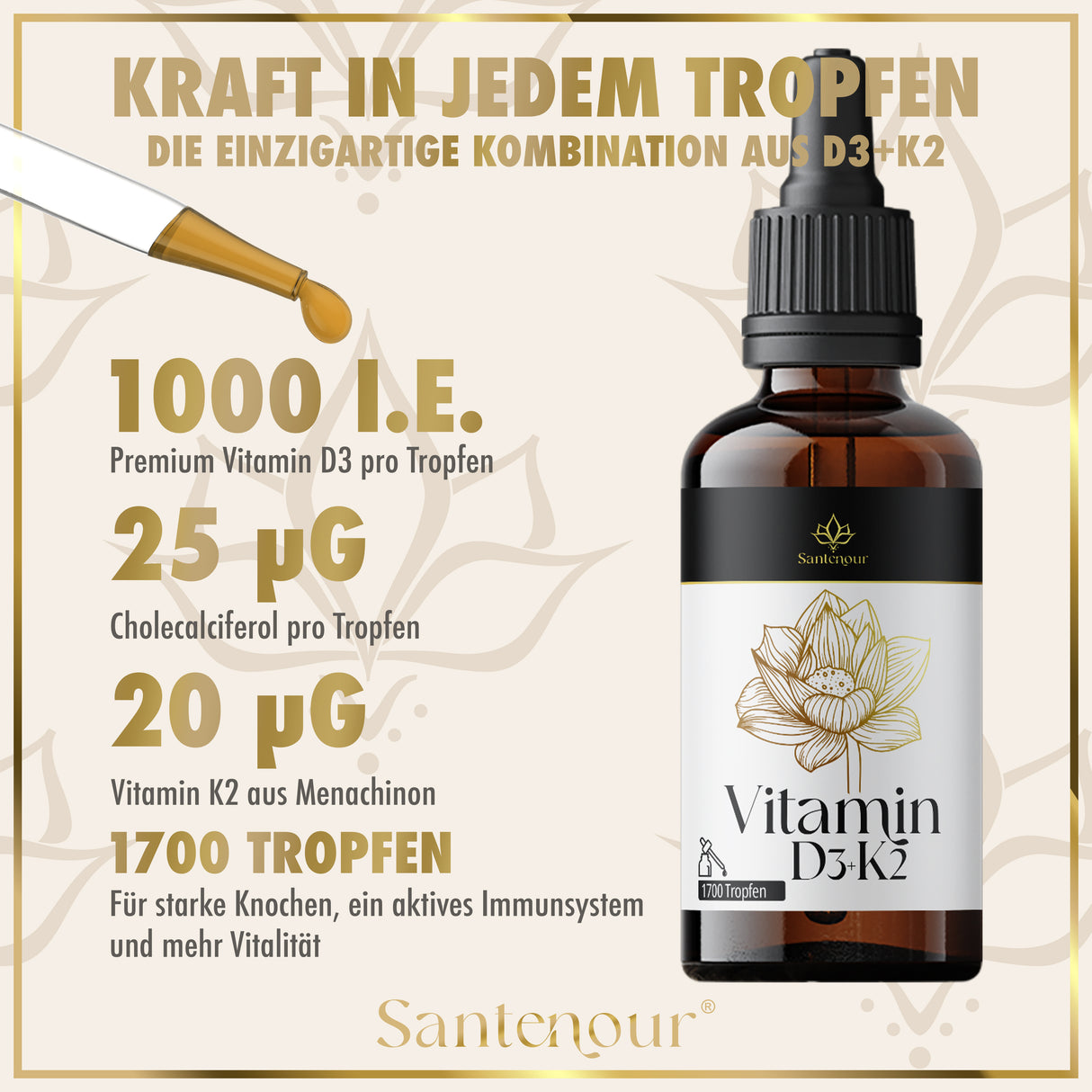 Vitamin D3 + K2