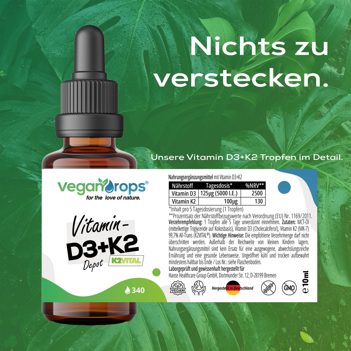 Vitamin D3 / K2 Depot Tropfen (5000 i.E. & 100 mcg)
